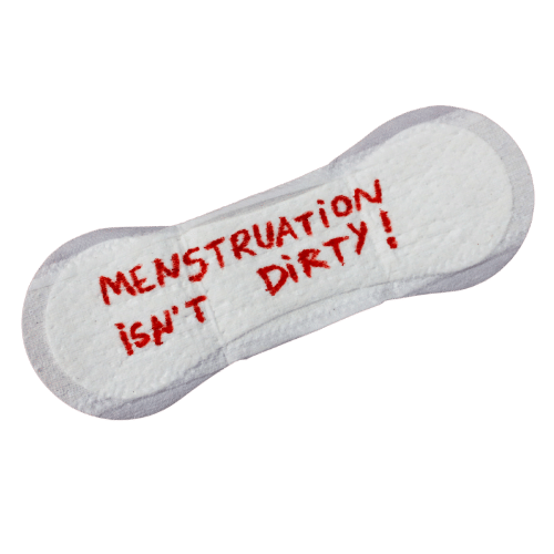 Slipeinlage mit roter Schrift, freie Menstruation, free Bleeding